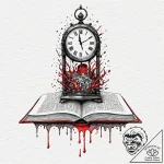 Tiny tattoo design, a clock face, melting off… – tattoo sketch (№1751789818_0, 06.07.2025 08:16) — tattoovalue.net