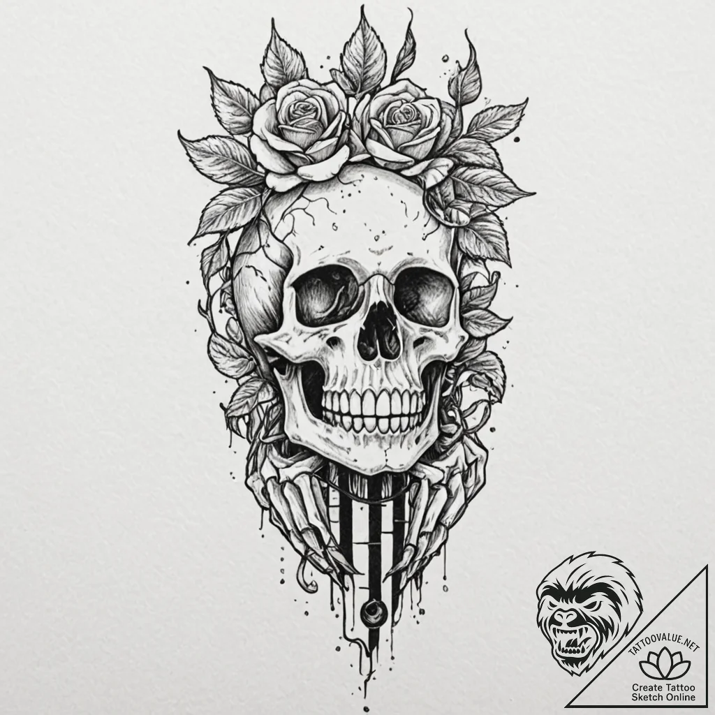 Tattoo design for a leg, the bones of the foo... - tattoo sketch (№1751790287_0, 06.07.2025 08:24) — tattoovalue.net