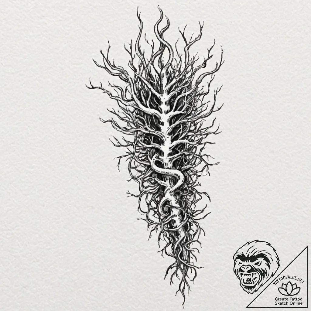 Tattoo design for a leg, the circulatory syst... - tattoo sketch (№1751791324_0, 06.07.2025 08:42) — tattoovalue.net