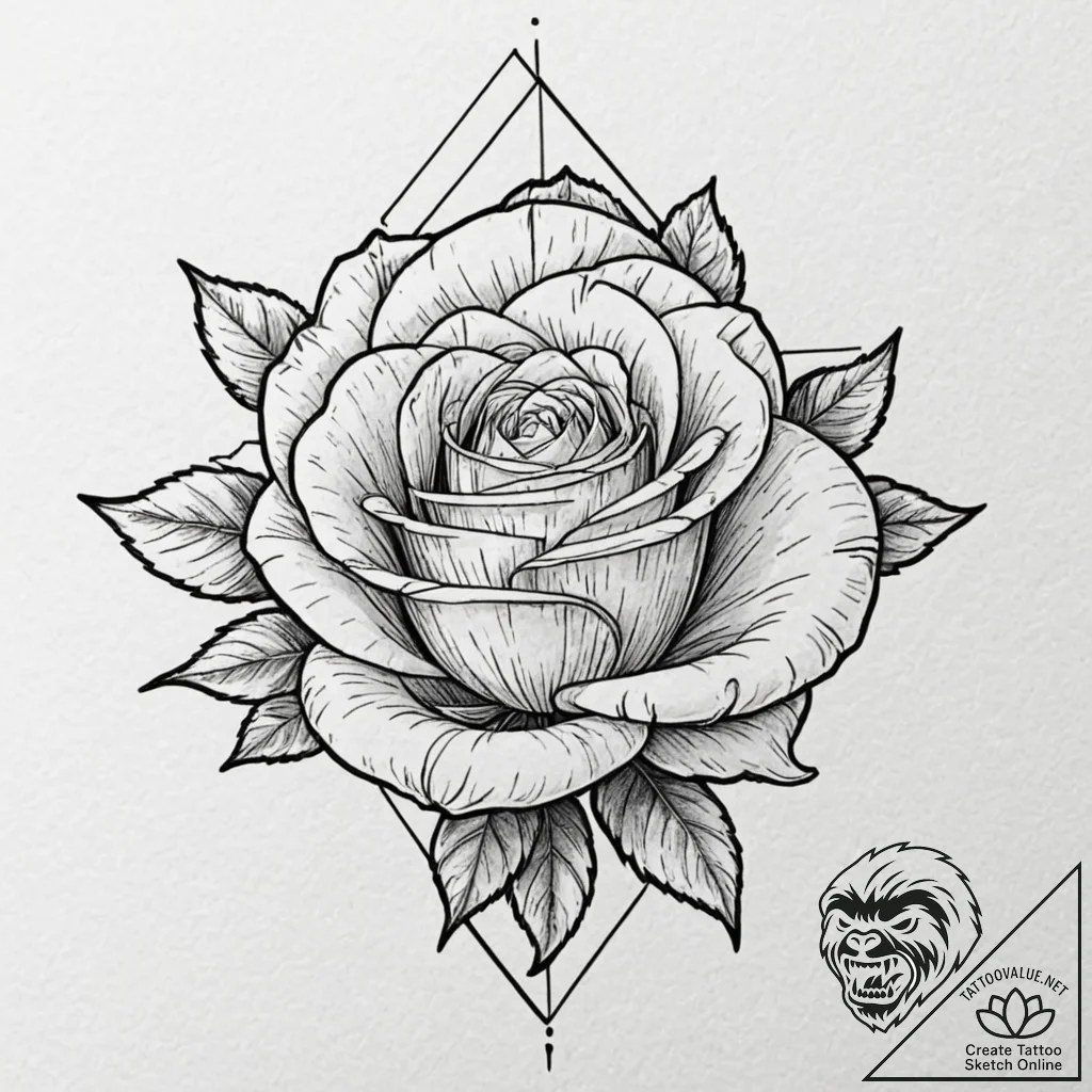 Tattoo design for an arm, a beautiful rose, b... - tattoo sketch (№1751791408_0, 06.07.2025 08:43) — tattoovalue.net