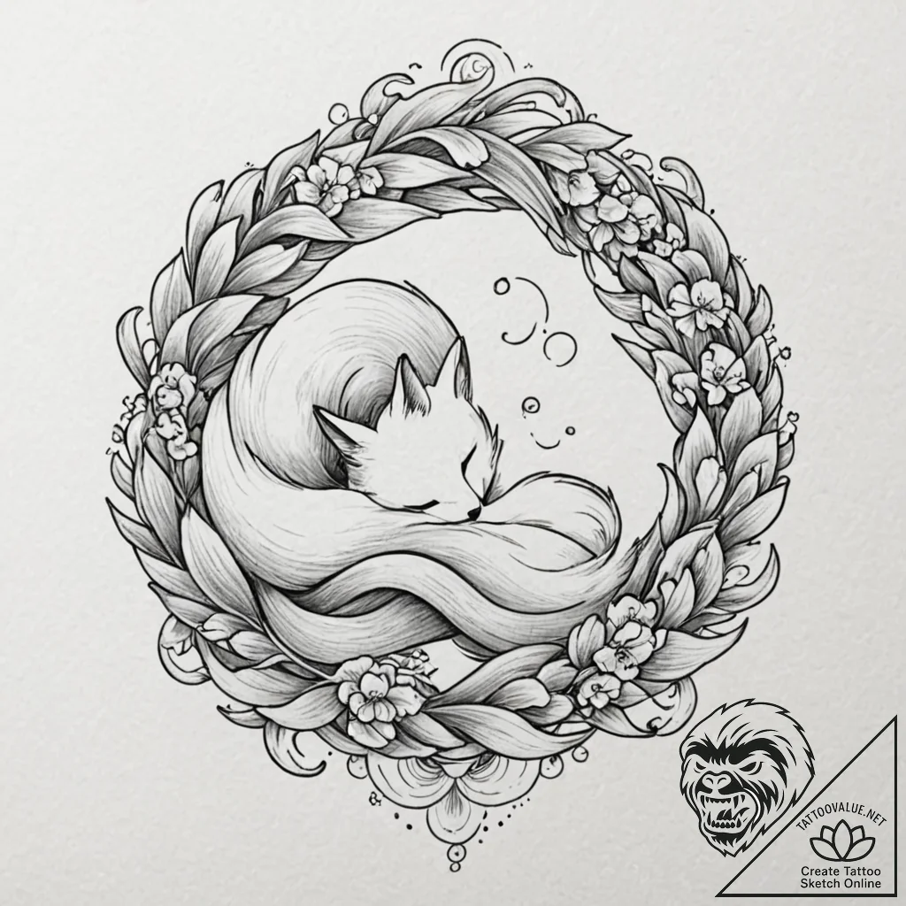 Tattoo design for a thigh, a giant, sleeping... - tattoo sketch (№1751791576_0, 06.07.2025 08:46) — tattoovalue.net