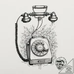 Tattoo design for an arm, a vintage rotary te… – tattoo sketch (№1751792250_0, 06.07.2025 08:57) — tattoovalue.net