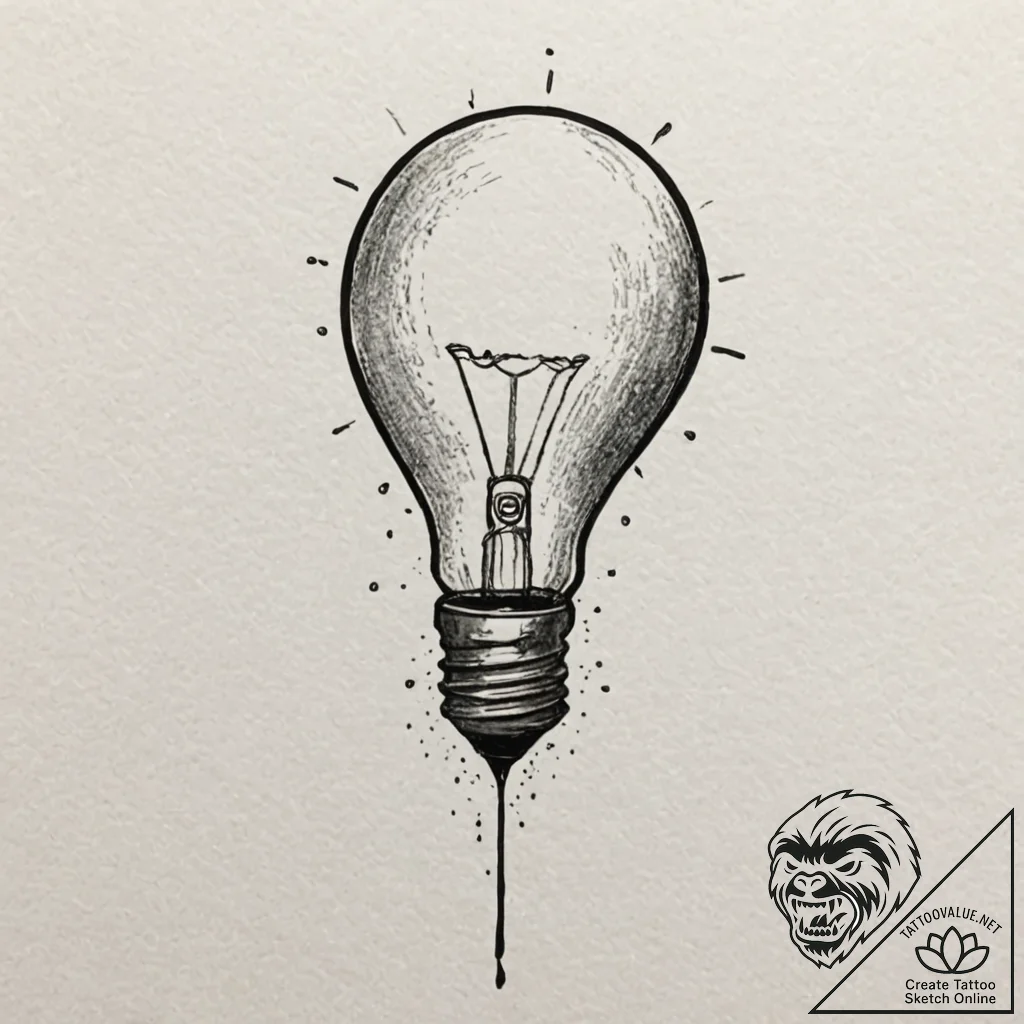 Tiny tattoo design, a lightbulb, but it's fil... - tattoo sketch (№1751792418_0, 06.07.2025 09:00) — tattoovalue.net