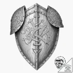 Tattoo design for shoulder, a rugged, battle-… – tattoo sketch (№1751792587_0, 06.07.2025 09:03) — tattoovalue.net