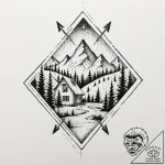 Tiny tattoo design, a personal glyph combinin… – tattoo sketch (№1751793012_0, 06.07.2025 09:10) — tattoovalue.net