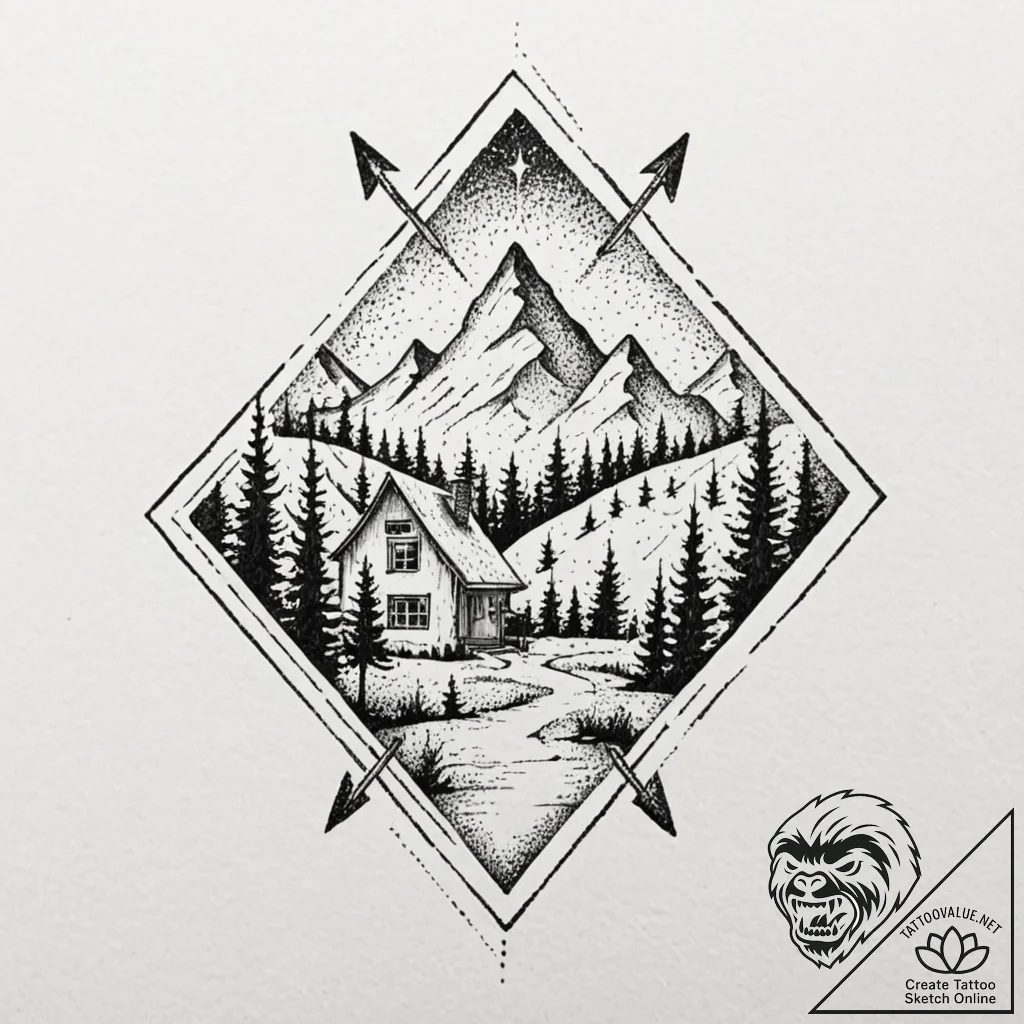 Tiny tattoo design, a personal glyph combinin... - tattoo sketch (№1751793012_0, 06.07.2025 09:10) — tattoovalue.net
