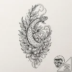Tiny tattoo design, a single fern leaf, with… – tattoo sketch (№1751793097_0, 06.07.2025 09:11) — tattoovalue.net
