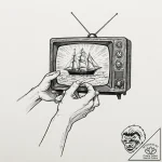 Tattoo design for an arm, a vintage tv set fr… – tattoo sketch (№1751793181_0, 06.07.2025 09:13) — tattoovalue.net