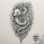 Tattoo design for a leg, a biomechanical desi… – tattoo sketch (№1751793520_0, 06.07.2025 09:18) — tattoovalue.net