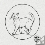 Tattoo design for an ankle, a cat chasing its… – tattoo sketch (№1751793774_0, 06.07.2025 09:22) — tattoovalue.net