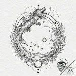 Tattoo design for an ankle, a minimalist sola… – tattoo sketch (№1751793859_0, 06.07.2025 09:24) — tattoovalue.net