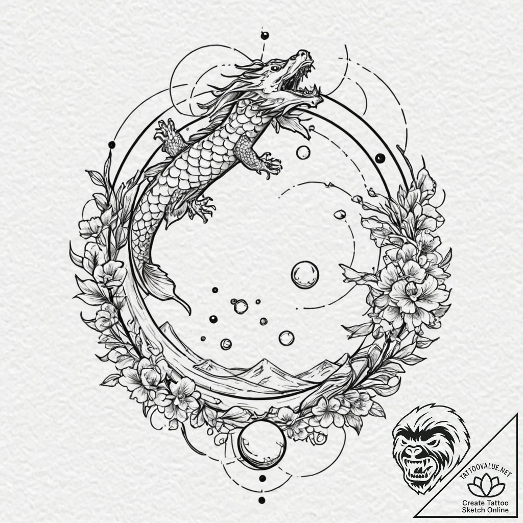 Tattoo design for an ankle, a minimalist sola... - tattoo sketch (№1751793859_0, 06.07.2025 09:24) — tattoovalue.net