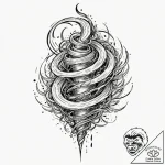 Tattoo design for shoulder, a tornado, swirli… – tattoo sketch (№1751793943_0, 06.07.2025 09:25) — tattoovalue.net