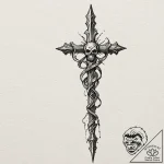 Tattoo design for a leg, the shin bone is sho… – tattoo sketch (№1751794111_0, 06.07.2025 09:28) — tattoovalue.net