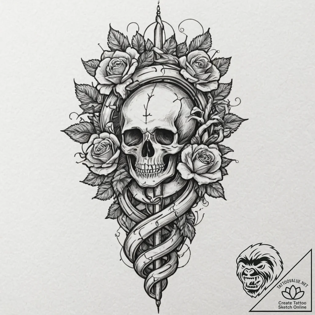 Tattoo design for an arm, a dna helix, but th... - tattoo sketch (№1751794365_0, 06.07.2025 09:32) — tattoovalue.net