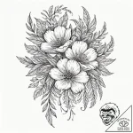 Tattoo design for shoulder, a beautiful flora… – tattoo sketch (№1751794703_0, 06.07.2025 09:38) — tattoovalue.net