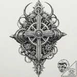 Tattoo design for a calf, a biomechanical des… – tattoo sketch (№1751795042_0, 06.07.2025 09:44) — tattoovalue.net