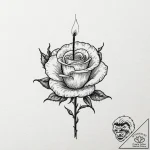 Tiny tattoo design, a single matchstick, its… – tattoo sketch (№1751796809_0, 06.07.2025 10:13) — tattoovalue.net