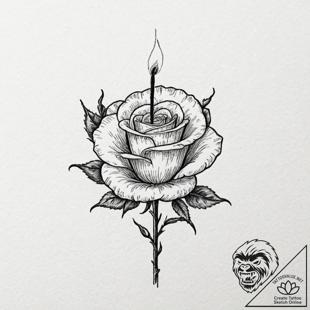 Tiny tattoo design, a single matchstick, its... - tattoo sketch (№1751796809_0, 06.07.2025 10:13) — tattoovalue.net