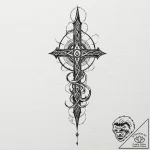 Tattoo design for a leg, the hunter’s mark fr… – tattoo sketch (№1751797490_0, 06.07.2025 10:24) — tattoovalue.net