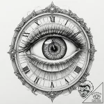 Tattoo design for an arm, a human eye, the ir… – tattoo sketch (№1751797576_0, 06.07.2025 10:26) — tattoovalue.net