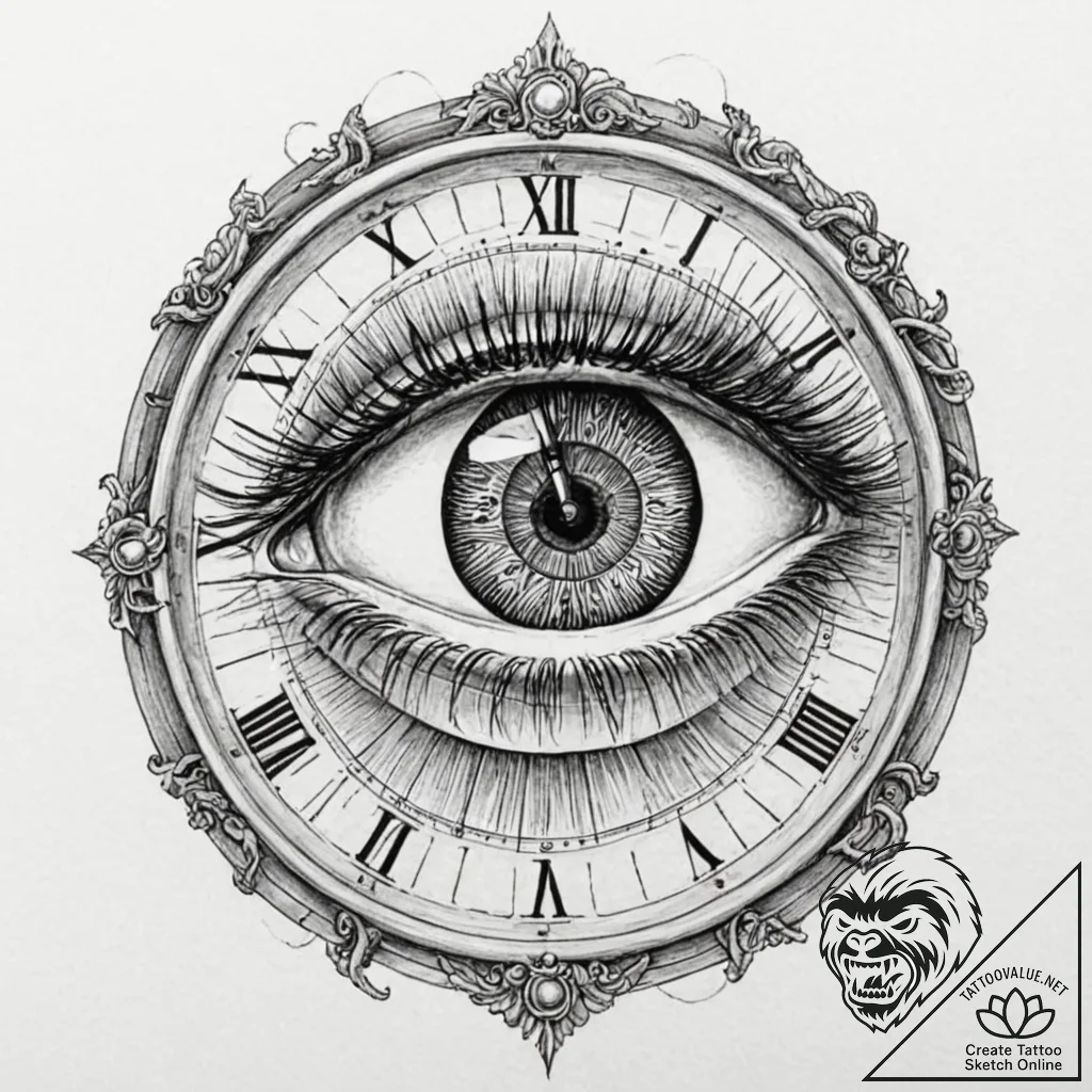 Tattoo design for an arm, a human eye, the ir... - tattoo sketch (№1751797576_0, 06.07.2025 10:26) — tattoovalue.net
