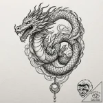 Tattoo design for a leg wrap, a japanese drag… – tattoo sketch (№1751797746_0, 06.07.2025 10:29) — tattoovalue.net