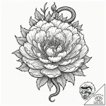 Tattoo design for a thigh, a large, blooming… – tattoo sketch (№1751798511_0, 06.07.2025 10:41) — tattoovalue.net