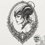 Tattoo design for an arm, a beautiful cameo p… – tattoo sketch (№1751798855_0, 06.07.2025 10:47) — tattoovalue.net