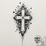 Tattoo design for shoulder, a chaotic splatte… – tattoo sketch (№1751799626_0, 06.07.2025 11:00) — tattoovalue.net