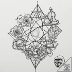 комбинации стилей и тем: наука + искусство – tattoo sketch (№1751800139_0, 06.07.2025 11:08) — tattoovalue.net