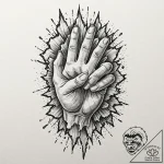 Tattoo design for shoulder, a powerful fist,… – tattoo sketch (№1751802700_0, 06.07.2025 11:51) — tattoovalue.net