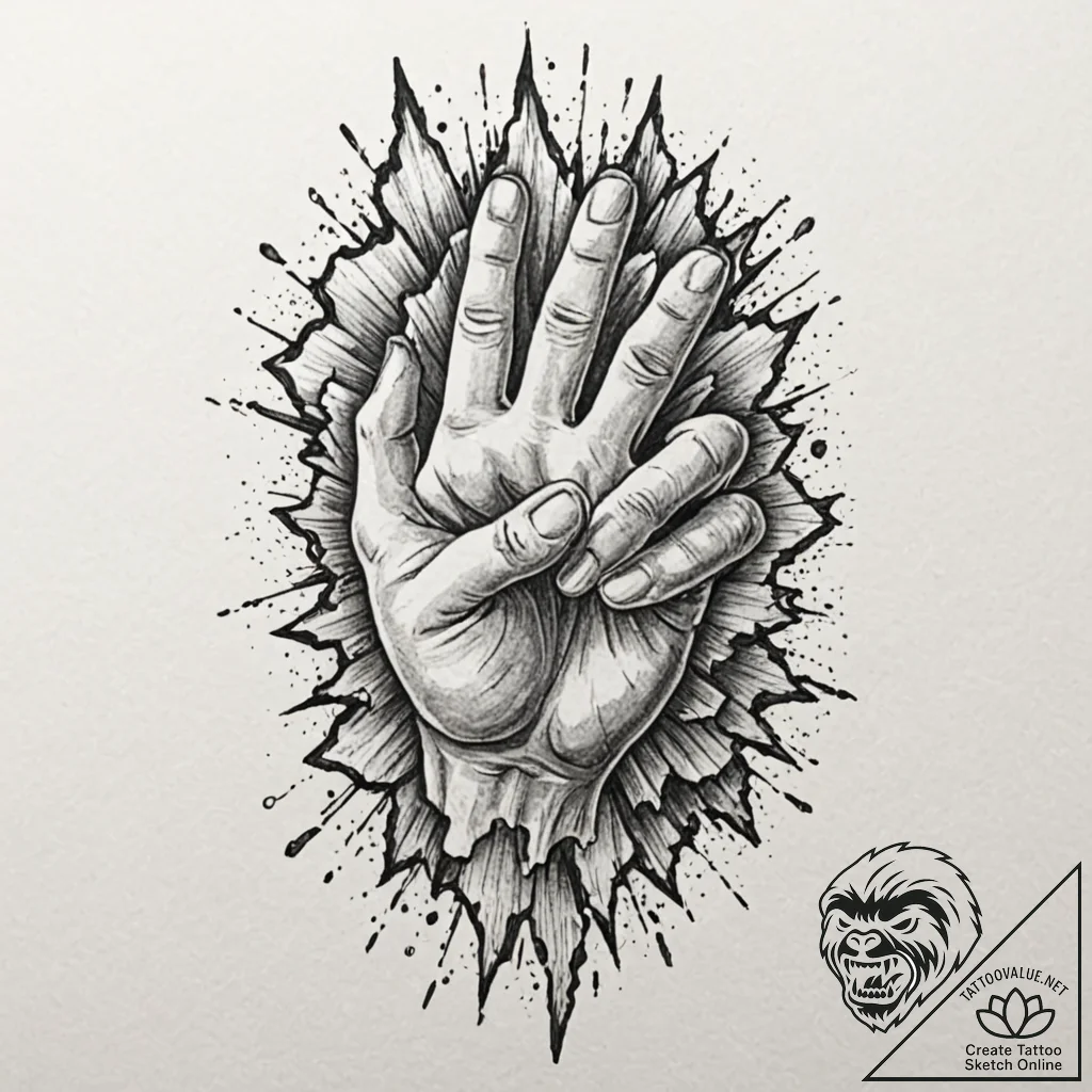Tattoo design for shoulder, a powerful fist,... - tattoo sketch (№1751802700_0, 06.07.2025 11:51) — tattoovalue.net