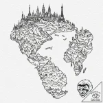 Tattoo design for a foot, a map of the world,… – tattoo sketch (№1751803130_0, 06.07.2025 11:58) — tattoovalue.net