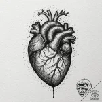 Tattoo design for shoulder, an anatomical hea… – tattoo sketch (№1751809498_0, 06.07.2025 13:44) — tattoovalue.net