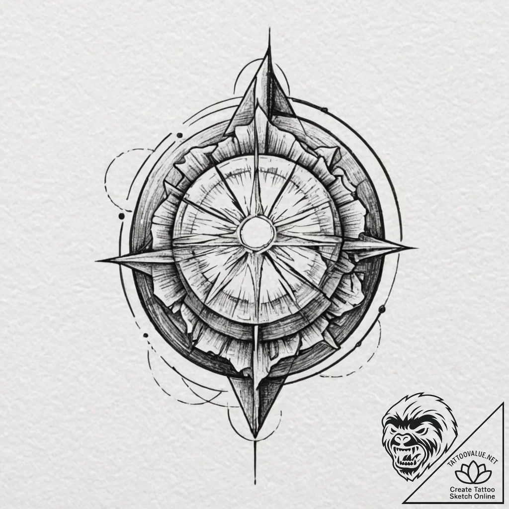 Tattoo design for shoulder, a perfect, shatte... - tattoo sketch (№1751809839_0, 06.07.2025 13:50) — tattoovalue.net