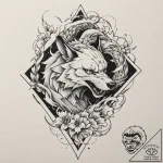 Tattoo design for an arm, a wolf howling, but… – tattoo sketch (№1751810189_0, 06.07.2025 13:56) — tattoovalue.net