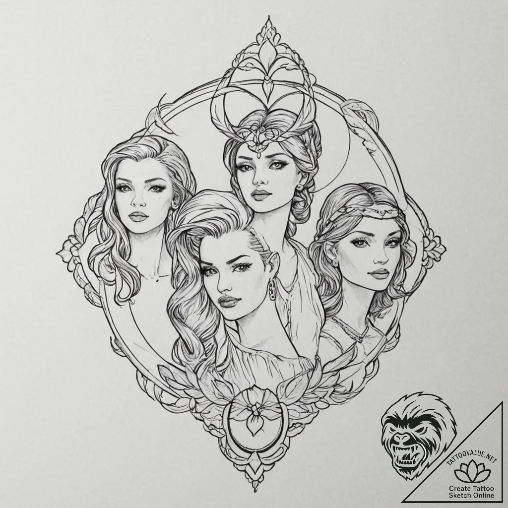 группа 5: traditional with a twist (традишнл... - tattoo sketch (№1751810274_0, 06.07.2025 13:57) — tattoovalue.net