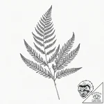 Tiny tattoo design, a single fern leaf, with… – tattoo sketch (№1751813342_0, 06.07.2025 14:49) — tattoovalue.net