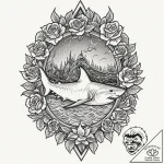 A linework tattoo of the iconic poster for ja… – tattoo sketch (№1751813417_0, 06.07.2025 14:50) — tattoovalue.net
