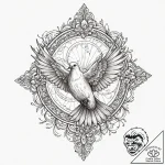 Dove, tattoo sketch design, highly detailed,… – tattoo sketch (№1751813812_0, 06.07.2025 14:56) — tattoovalue.net