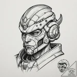 A neo-traditional portrait of garrus vakarian… – tattoo sketch (№1751813897_0, 06.07.2025 14:58) — tattoovalue.net