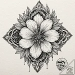 Flower, tattoo sketch design, black and grey… – tattoo sketch (№1751814660_0, 06.07.2025 15:11) — tattoovalue.net