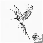 Swallow, ink illustration for tattoo, masterp… – tattoo sketch (№1751816172_0, 06.07.2025 15:36) — tattoovalue.net