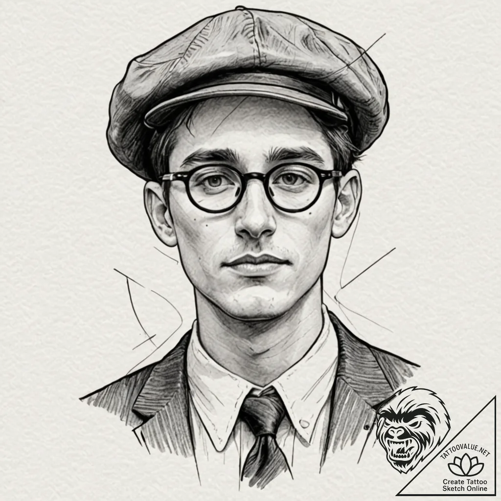 A neo-traditional portrait of max fischer fro... - tattoo sketch (№1751816426_0, 06.07.2025 15:40) — tattoovalue.net