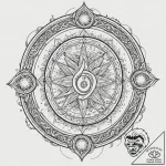 A linework tattoo of a grimoire (spellbook) w… – tattoo sketch (№1751816593_0, 06.07.2025 15:43) — tattoovalue.net