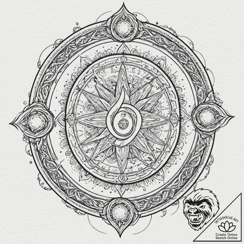 A linework tattoo of a grimoire (spellbook) w... - tattoo sketch (№1751816593_0, 06.07.2025 15:43) — tattoovalue.net