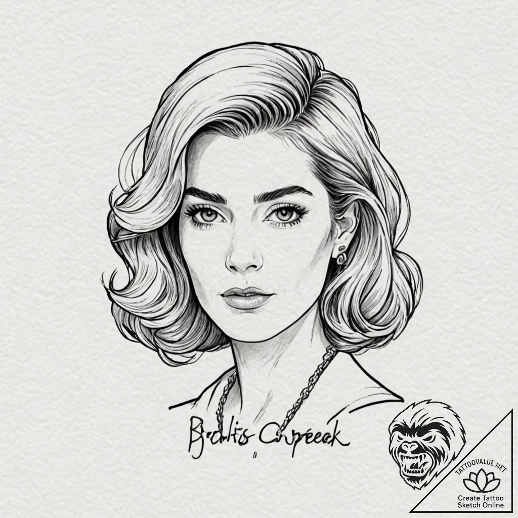 A sketch of moira rose from schitt's creek, i... - tattoo sketch (№1751816678_0, 06.07.2025 15:44) — tattoovalue.net