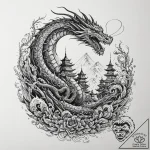 A graphic novel style tattoo of haku in his d… – tattoo sketch (№1751816930_0, 06.07.2025 15:48) — tattoovalue.net