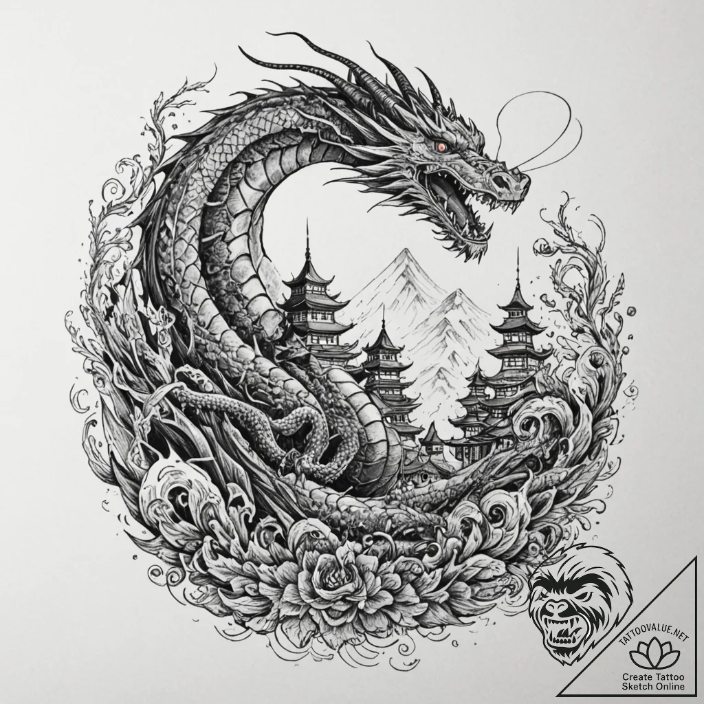 A graphic novel style tattoo of haku in his d... - tattoo sketch (№1751816930_0, 06.07.2025 15:48) — tattoovalue.net
